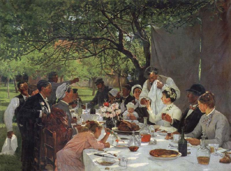 Albert Auguste Fourie The wedding meal in Yport Norge oil painting art